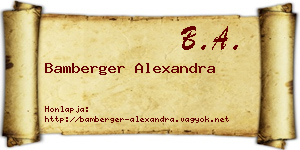 Bamberger Alexandra névjegykártya